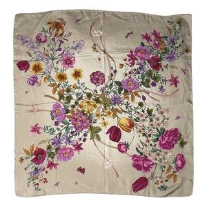 GUCCI Floral Silk Scarf